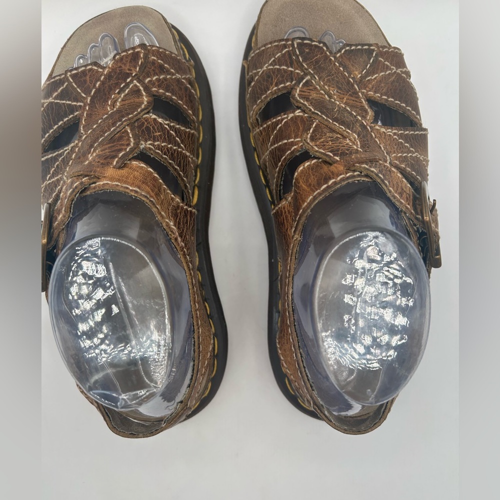 Vtg Dr. Martens Sandals Twist Fisherman Platform Women’s 8 & 9 Brown 90’s Grunge - Picture 8 of 13